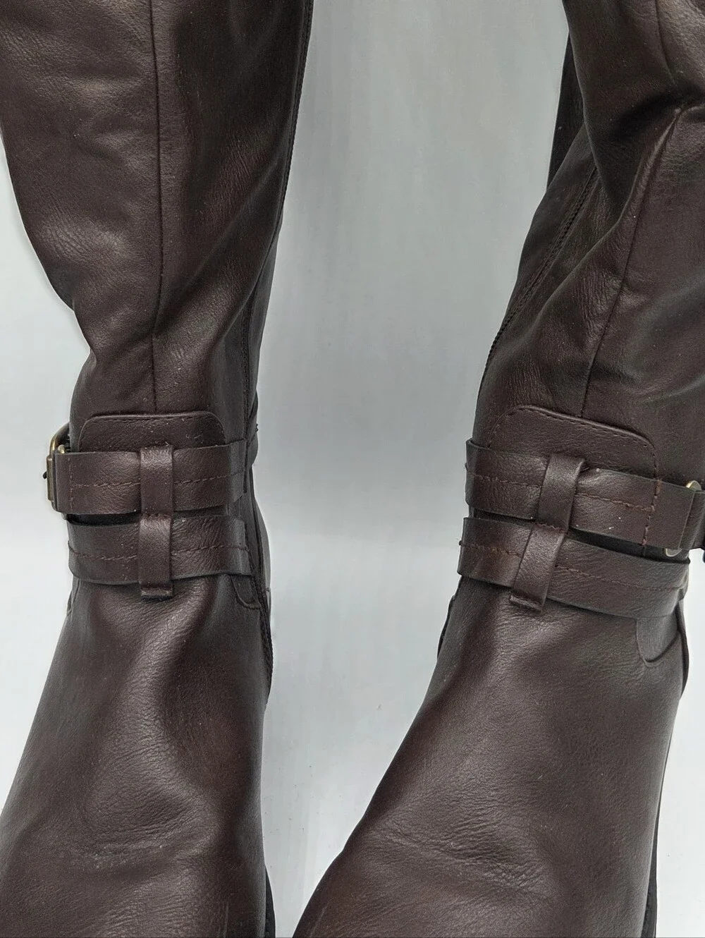 Dream Pairs Over-the-Knee Buckle Boots - Dark Brown